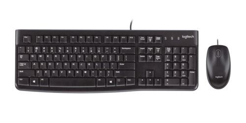 1 Pcs - Logitech Wired Keyboard And Mouse Set, Azerty (france), Black
