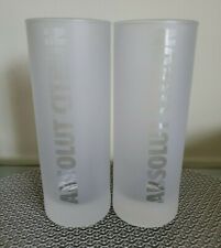 2 Absolut Citron Vodka Frosted Highball Glasses New
