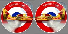 2 Stickers Canadair Cl-415 Protection Civile Marignane France Avion Pe126+pe128