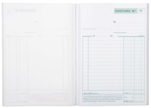 2 X A5 Exacompta Factures Self-copying Invoice Forms, Ref.3278e 50pages
