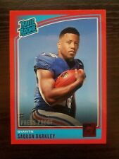 2018 Donruss Football Saquon Barkley Rated Rookie Press Proof Red Parallel #306 