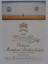 Affiche - Lithographie D'étiquette Mouton Rothschild 1983 De Saul Steinberg