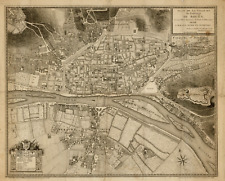 Affiche Poster Carte Ancienne Old Map Carte Rouen