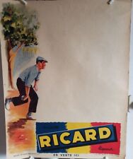 Affiche Ricard Authentique Pétanque 1950