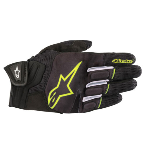 Alpinestars Atom Motorcycle Fabric Gloves Black Yellow Fluo Size Xl