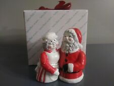 Appletree Design Ceramic Christmas Santa Claus Mrs Claus Salt & Pepper Shakers