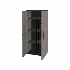 Armoire Cabinet Rangement 2 Ante Avec Porte-balai 68x37x163 H Cm Gris 163ap