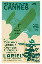 Aviation 1909 Aérodrome De Cannes - Poster Hq 40x60 D'une Affiche Vintage