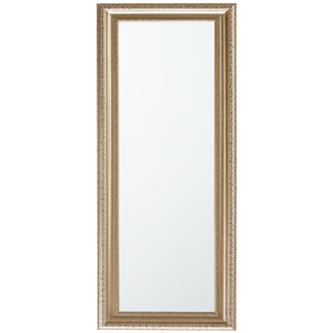 Beliani Standing Mirror Gold Silver 51 X 141 Cm Rectangular Frame Floor Decoration Living Room Bedroom Dresser Material:synthetic Material Size:4x141x51