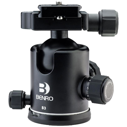 Benro B3 Double Action Ballhead With Pu-70 Quick Release Plate For Benro Tripods