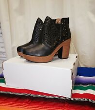 Black Leather Mexican Booties Size 5-9