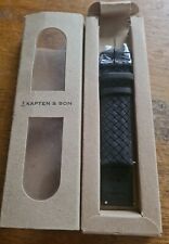 Bracelet Montre Kapten & Son En Cuir Noir Neuf De Stock 20mm 