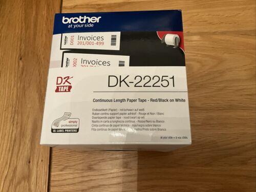 Brother Directlabel Etikettes Red / Black On White 62 Mm X 15,24 M For