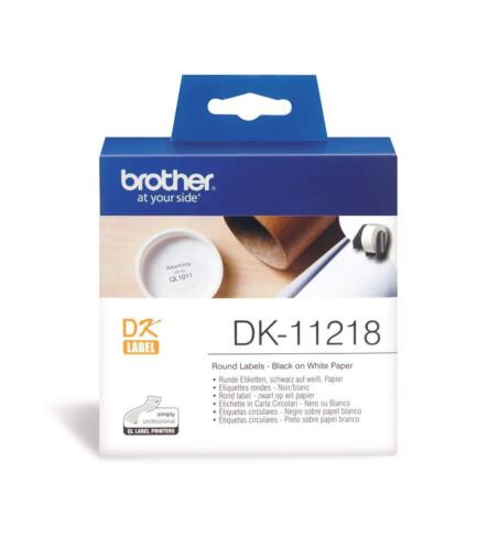 brother dk-11218 round labels. product colour: label type: dk. label size: 24 mm. labels per pack: 1000 pc(s) white