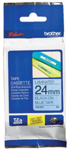 Brother Tze-551 Directlabel Black On Blue Laminat 24mm X 8m For Brother P-touch