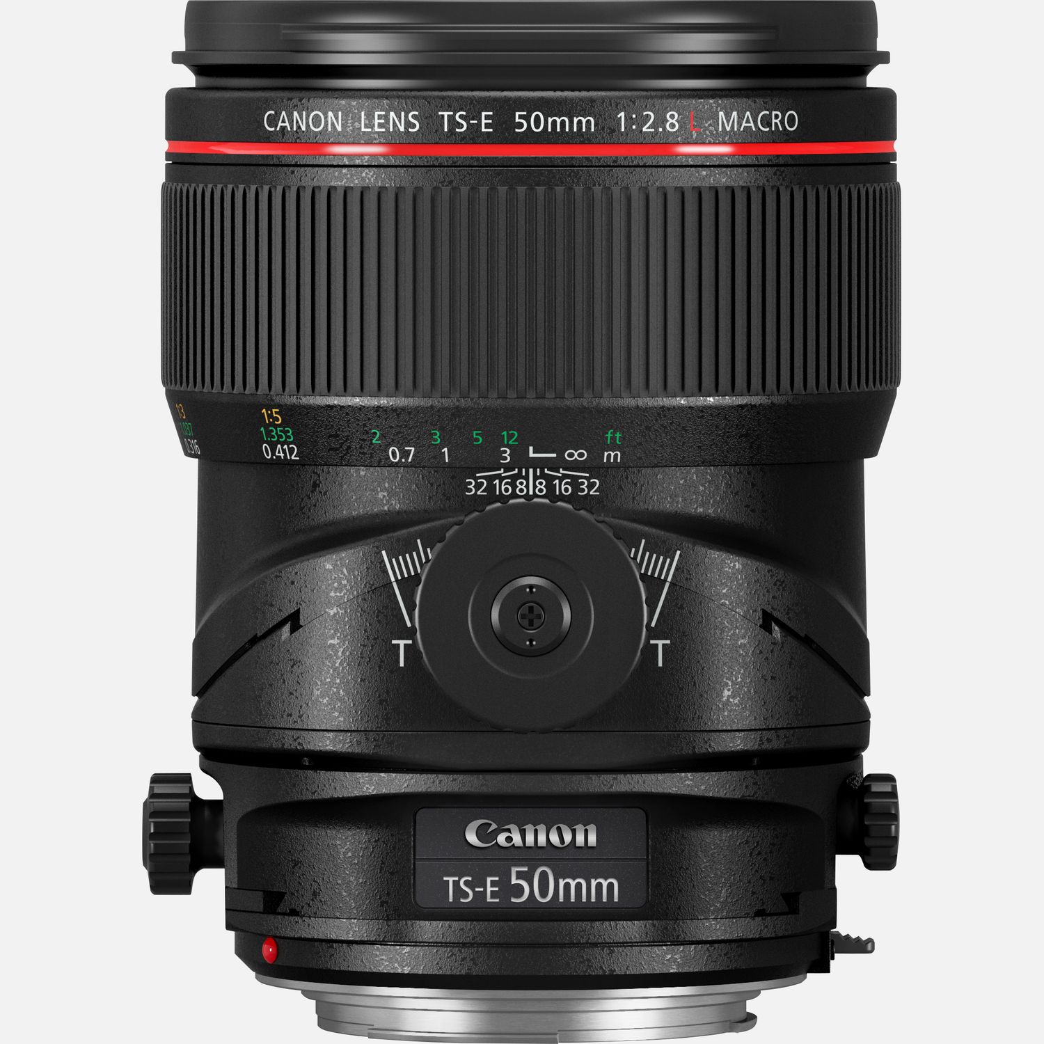 canon ts-e 50mm f/2.8l macro camera lens red