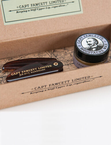Captain Fawcett's Moustache Wax & Folding Moustache Comb Gift Set