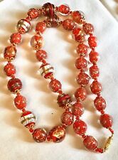 🌟 Collier Perles Verre Murano Rouges , Différentes Perles 🌟