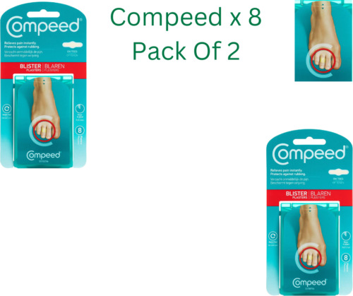 Compeed Toe Blister Plasters Transparent One Size2 X 8 New