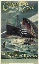 Cunard Paquebot Queenstown R417 - Poster Hq 50x70cm D'une Affiche Vintage