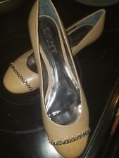 Dkny Tan Ballet Flats With Chain Detail 8.5 Mnew!