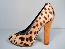 Dolce & Gabbana 38.5/8.5 Leopard Print Hidden Platform Round Toe Pumps Heels New