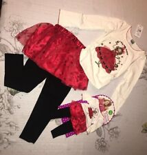 Dollie & Me Girls Red Holiday Christmas Party Dress Outfit Tutu Size 6x