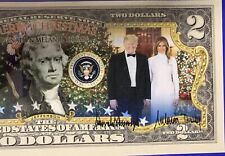 Donald Trump & Melania In White Dress Christmas 2 Dollar, Dollars Bill Bank Note