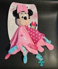 Doudou Minnie Plat Rose Bleu Attache Tétine Etoile Simba Toys Disney Baby