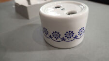 Fontini - Prise Tv Sat Porcelaine Blanc Motif Bleu Garby