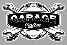 Garage Custom Auto Moto Service Rockabilly Vintage Autocollant Sticker Gb038