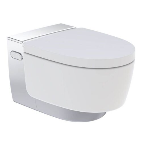 Geberit Aquaclean Mera Classic Rimless Wall Hung Shower Toilet Chrome/white