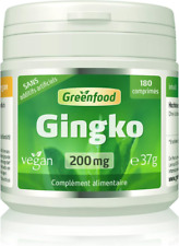 Greenfood Gingko,200 Mg, Dose Élevée, 180 Comprimés -biodisponibilité Élevée. Sa