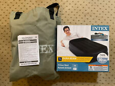 Intex Dura-beam Pillow Rest Fiber Tech Air Mattress Bed Built In Pump Twin Size