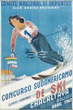 La Paz Bolivia Ski 1943 Rdjz - Poster Hq 40x60cm D'une Affiche Vintage