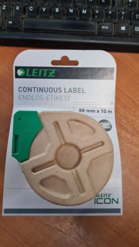 leitz icon continuous plastic tape permanent adhesive 10mx88... white