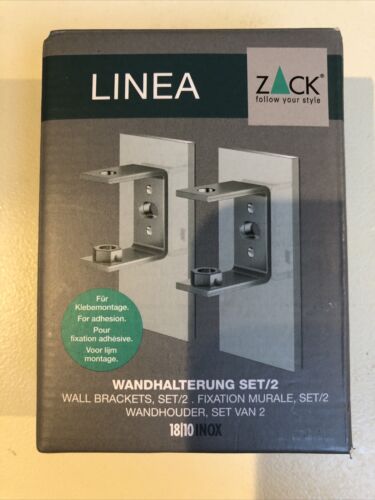 Linea By Zack Stainless Steel Brackets Set/2 For Bathroom Shelf 40396