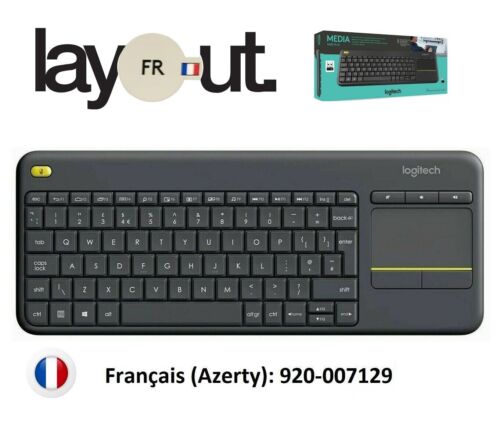 logitech 920-007129 wireless touch k400 plus keyboard rf wireless azerty french black
