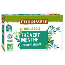 Lot De 3 - Ethiquable - Thé Vert Menthe Vietnam Bio - Boite De 20 Sachets