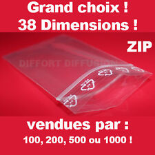 Lot De Sachet Plastique Fermeture Zip Transparent Pochon Pochette Pression Zips
