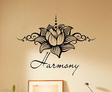 Lotus Flower Wall Decal Yoga Namaste Vinyl Sticker Harmony Home Decor 31(nse)