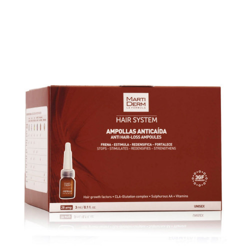 martiderm hair system anti hair-loss ampoules 28amp. red