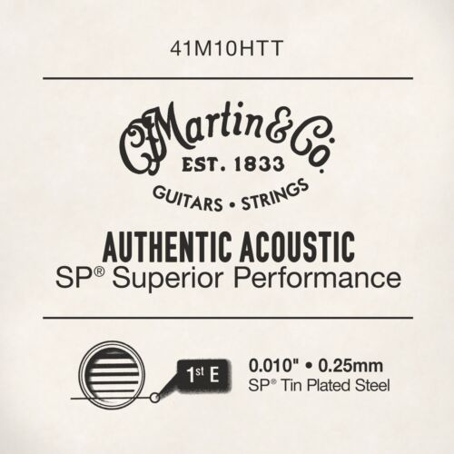 Martin .010 Authentic Acoustic Tin Plated Plain Steel Single String