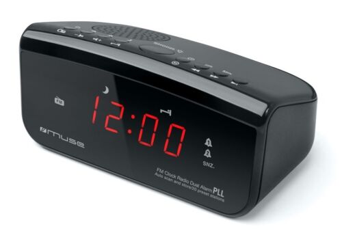 Muse Dual Alarm Clock Radio Black, M-12cr