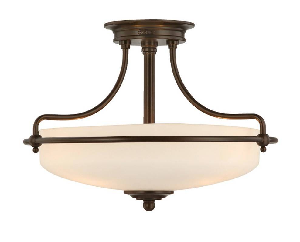 netlighting griffin 3 light semi flush ceiling light palladian bronze e27 brown