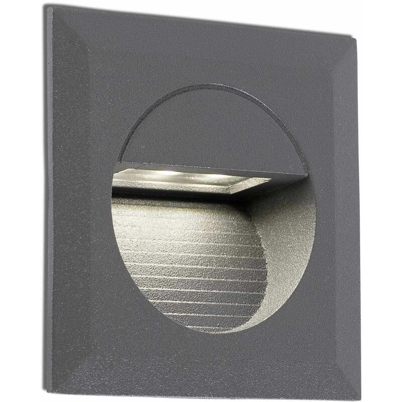 netlighting mini led outdoor recessed wall light ip44 dark grey