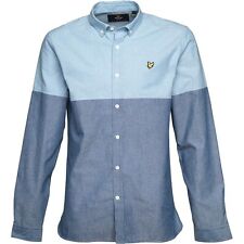 Neuf T-shirt Homme Vintage Lyle And Scott Contrast Yoke Chambray Taille M Ou L