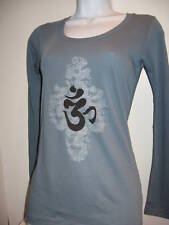 New Alternative American Apparel Organic Om Aum Sanskrit Long Sleeve Shirt Yoga