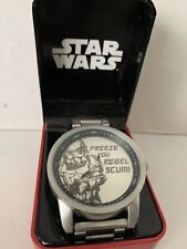  New Disney Star Wars The Force Awakens Storm Trooper Silver Wrist Watch Nib