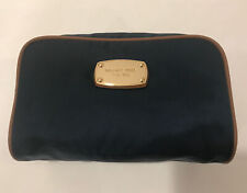 New Michael Kors Abbey Nylon Navy Blue Cosmetic Makeup Bag